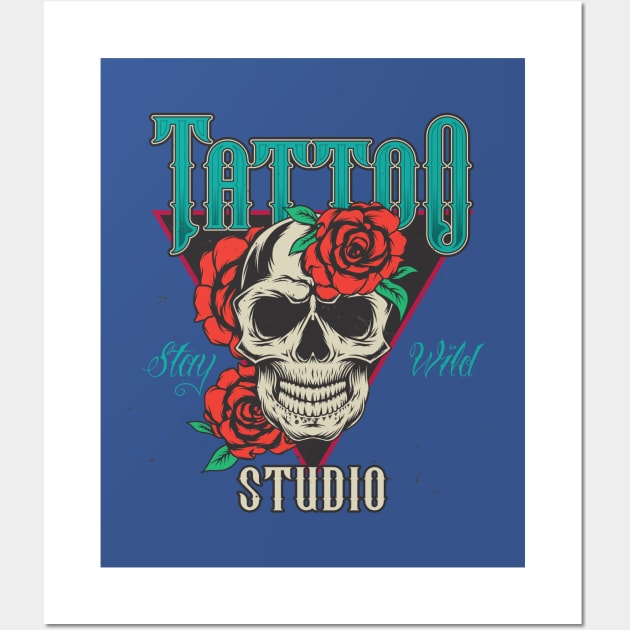 Tattoo Studio Stay Wild Cool Design Wall Art by Hariolf´s Mega Store